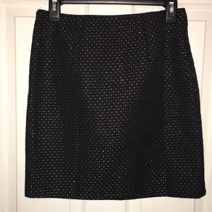 ANN TAYLOR Black With Gold Dots Skirt Size 0P